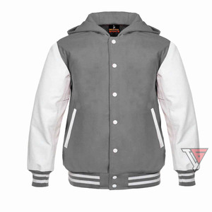Collège école équipe américaine Letterman Baseball Satin Bomber veste hiver laine tissu brodé université veste taille XL à capuche - Product Image 1