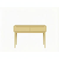 Table console ronde en chêne massif moderne PKP avec 2 tiroirs, design écologique pour salon, meubles de salle à manger, garantie 1 an