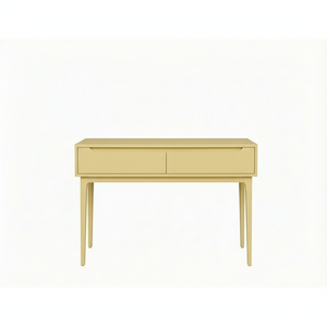 Table console moderne en chêne massif avec 2 tiroirs, design écologique pour le salon, couleur moderne - Product Image 1