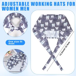 Eco-Friendly Breathable Cotton Surgical Caps Scrub Hats Unisex Quick Dry Custom Logo for Hospitals Pet Hospitals Dentist Nurses - Product Image 4