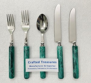 Modern Quality Flatware <b>Set</b> With Resin Handle 18/<b>8</b> Stainless Steel Reusable Durable Tableware <b>Dinnerware</b> Wedding Cutlery <b>Set</b> - Product Image 1