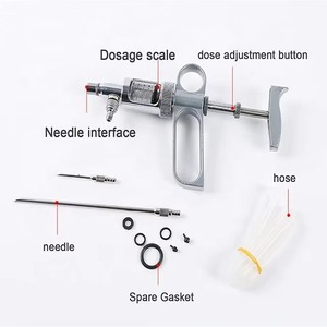 Jeringa Veterinaria de Dosis Ajustable, Jeringa de Inyección para Ganado, Acero Inoxidable, Herramienta Médica para Vacunación Animal - Product Image 6