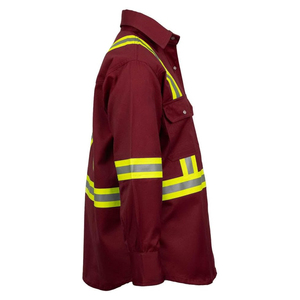 เสื้อเชิ้ตทำงานนิรภัยสีสะท้อนแสงพร้อมแถบสะท้อนแสงสำหรับผู้ชาย แขนยาว เหมาะสำหรับงานก่อสร้าง สวมใส่สบาย รับสกรีนโลโก้ - Product Image 2