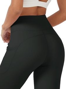 Wholesale Custom Logo Women's <b>High</b> <b>Waisted</b> Breathable Casual <b>Leggings</b> with Pockets Double Brushed Polyester Knitted Fabric - Product Image 4