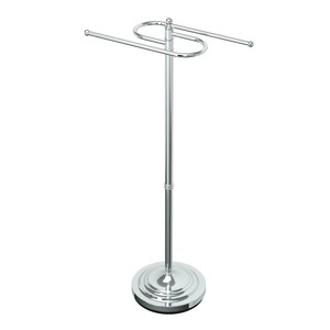 Porte-serviettes mural à double niveau, finition chromée, résistant à la rouille, support de rangement pour salle de bain, barre en métal de style classique - Product Image 6