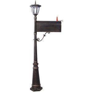 Stratford Heavy Duty Modern Decorative <b>Mailbox</b>/Post Light Combination Kit Fluted Base Durable and Stylish Post for Outdoor Use - Product Image 2