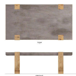 Table de cocktail rectangulaire en placage de bois naturel, style moderne, pour chambre, canapé, salon - Product Image 1