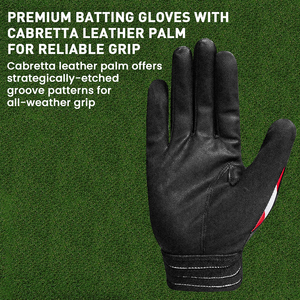 Wholesale Price Unisex Batting Gloves Customizable Design Logo Genuine Leather Breathable Shock Absorbent Gloves Customized Logo - Product Image 6