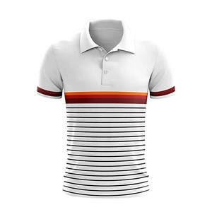 Polo rayé pour homme, séchage rapide, respirant, coupe unisexe, sport, golf, t-shirt uni - Product Image 3