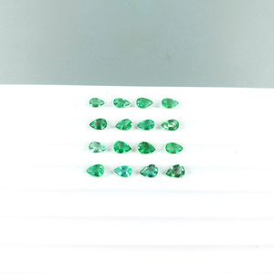 Perlas calibradas de esmeralda natural de Zambia de 3x5 mm, piedras preciosas facetadas sueltas naturales para la fabricación de joyas, listas para usar. - Product Image 1