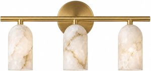 Lámpara de Pared de Alabastro de 3 Luces, Moderna Lámpara de Baño de Latón, Lámpara de Pared de Piedra Natural Hecha a Mano para Dormitorio - Product Image 2