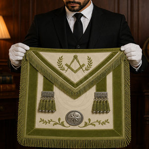 Premium Masonic <b>Master</b> Apron Elegant Embroidered Design Silk/Velvet Material Comfortable Fit for Ceremonies Meetings - Product Image 5