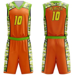 Maillot de basket-ball personnalisé avec nom et numéro, ensemble short et débardeur bleu et jaune, kit sublimé pour club et équipe - Product Image 3
