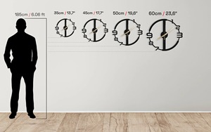 Horloge murale moderne finition noire, idéale pour les espaces de vie et les chambres, parfaite pour la gestion du temps quotidienne et la décoration murale. - Product Image 4