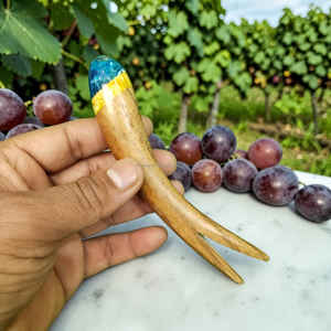 Fourchettes à fruits de luxe en bois d'acacia, design poisson, écologiques, à long manche, élégantes, faites à la main, ensemble de couverts pour fête à prix abordable - Product Image 2