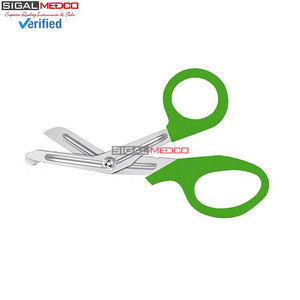 Tijeras de Trauma para Enfermeras, Primeros Auxilios, 5.5 Pulgadas, Verde Claro, Acero Inoxidable Alemán, Tijeras Médicas para Vendajes, Emergencias, EMT - Product Image 3