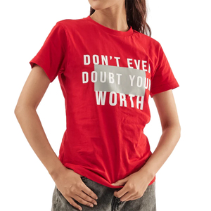 Plus Size <b>Tee</b> <b>Shirts</b> <b>For</b> <b>Lady</b> <b>Red</b> Color Cotton Polyester Made Quick Dry Breathable Casual Wear Summer T-<b>Shirts</b> - Product Image 1