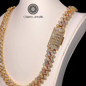 Charm_Jewells Unisex Moissanite <b>Statement</b> <b>Necklace</b> Brilliant Cut Geometric 14K Gold Plated Silver Luxury IGI Certified Hip Hop - Product Image 2