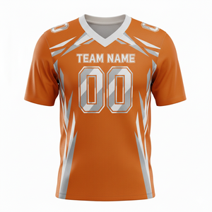 Maillot de football américain personnalisé pour adultes, manches courtes, respirant, option grande taille, devant 100% polyester, col en V - Product Image 5