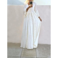Robe Maxi de mariage bohème pour femmes équilibre parfait élégance fraîcheur coton naturel manches évasées dentelle broderie grande taille