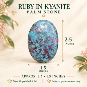 Pierre de palmier en zoïsite bleue rubis, ovale polie, en cristal, faite à la main, pour massage thérapeutique et décoration Feng Shui - Product Image 2