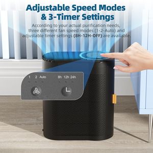 Purificateur d'air avec filtre HEPA H13, capteur automatique PM2.5, mode sommeil ultra silencieux pour la maison, contre la poussière, les peluches d'animaux et la fumée - Product Image 4