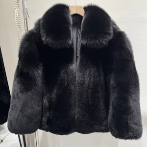 Abrigo de Piel de Zorro de Alta Calidad, Lujoso y Esponjoso, con Cuello Grande, Manga Larga, para Hombre, Piel Entera, Grueso - Product Image 5