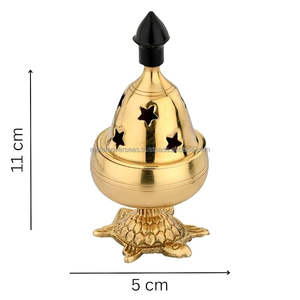 Quemador de incienso de tortuga de latón multiusos hecho a mano con tapa para estudios de yoga, decoración de spa y entusiastas de la fragancia del hogar - Product Image 2