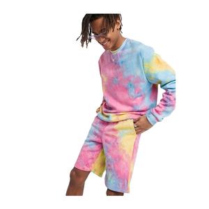 Ensembles de shorts de survêtement deux pièces décontractés pour hommes 100% coton couleur unie logo personnalisé chemise écologique courte brodée - Product Image 1