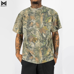 Camiseta Oversize de Camuflaje Vintage al por Mayor, de Moda, Estilo Urbano, de Algodón, Manga Corta, Personalizada OEM - Product Image 4