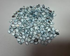 Piedra Preciosa de Aguamarina Natural AAA+++ Corte Esmeralda Ovalado 6x4MM Facetada |   Piedra de Aguamarina Azul Suelta para Joyería y Venta al por Mayor - Product Image 5