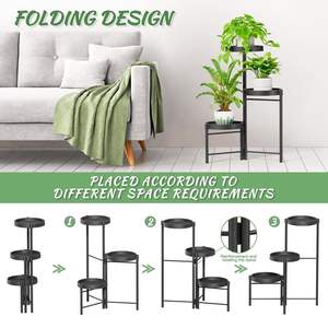 Support de plante en métal, design acrylique, support de pot de fleurs artistique pour patio, balcon, jardin, salon - Product Image 6