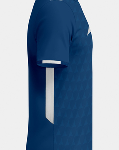 Camiseta de Fútbol Ligera para Hombre, con Estampado Geométrico Azul, Manga Corta, Cuello Redondo, Absorbe la Humedad, Ajuste Atlético, Ropa Deportiva Sublimada - Product Image 4