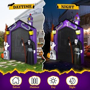 Gonfiabile Gigante da 3 Metri a Tema Halloween: Castello, Arco e Fantasma Spaventoso per Decorazioni Esterne di Giardini e Feste - Product Image 2
