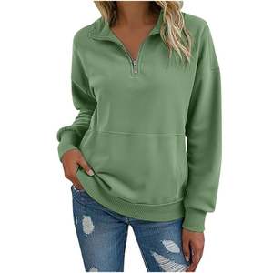 Sudaderas Oversize para Mujer al por Mayor con Cierre de 1/4, Ropa de Otoño, Estilo Casual y Holgado, Cómodas, 100% Algodón Felpa - Product Image 5
