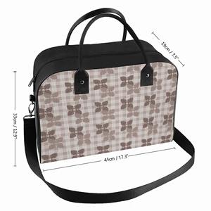 Maletín para portátil impermeable con diseño a cuadros en marrón y crema, delgado, para negocios, con asas superiores y cremalleras suaves. - Product Image 2
