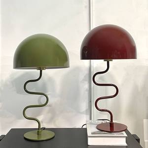 Burgundy Twisted <b>Lamp</b> Scandinavian Creative <b>Table</b> <b>Lamp</b> Bedroom Living Room <b>Study</b> Ambiance Mushroom <b>Table</b> <b>Lamps</b> - Product Image 3