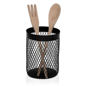 Decorative Finish Iron Cutlery Holder <b>For</b> Kitchen Counter Styling Offering Neat Utensil Storage And <b>Metal</b> Accent - Product Image 4