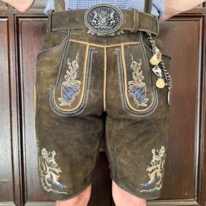 Custom Men's Genuine <b>Leather</b> Bavarian Lederhosen <b>Shorts</b> Solid Embroidered Eco-Friendly OEM Wholesale - Product Image 1