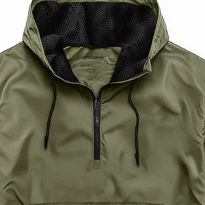 Veste coupe-vent unisexe personnalisée imperméable à capuche imprimée, grande taille, légère, demi-zip, pull-over décontracté pour l'extérieur, style bomber, vêtement de travail - Product Image 6