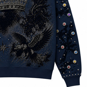 Nouveauté en promotion : Sweat à capuche pour homme 100 % coton, hiver, coupe oversize, respirant, séchage rapide, imprimé crocheté, molleton décontracté - Product Image 5