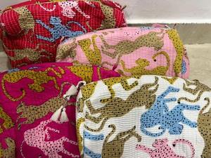 Animal Printed Cotton Quilted Toiletry Sets Handmade Boho 3 Piece Cosmetic Pouch Bags for Her - Product Image 4