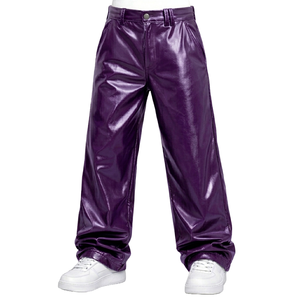 Pantalones de Cuero Negros Clásicos para Hombre, Cintura Baja, Elásticos, Ajustados, con Bolsillo, Traje de Discoteca, Ropa de Club Personalizada - Product Image 3