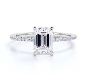 Classic 1.25 Carat <b>Emerald</b> Cut Moissanite Engagement <b>Ring</b> in Sterling <b>Silver</b> Elegant Solitaire <b>Ring</b> Minimalist Bridal <b>Ring</b> - Product Image 1