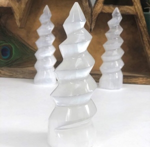 แท่นควอทซ์เคลือบแบบปรับแต่งได้,งานฝีมือหอคอยแบบเกลียว Selenite สำหรับตกแต่งบ้านจาก Exis คริสตัลส่งออก - Product Image 2
