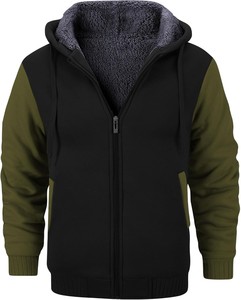 Sudadera con Capucha para Hombre, Color Gris Azulado, Corte Regular, Forro Polar, Cierre de Cremallera, Estilo Casual, Ropa de Invierno, Diseño Tejido de Color Sólido, ODM OEM - Product Image 6