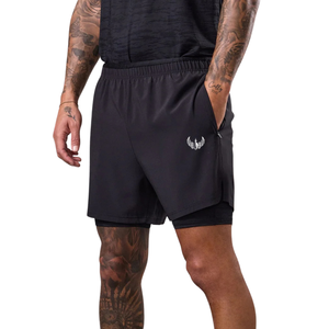 Mens 2-in-1 Workout Gym <b>Shorts</b> Quick Dry Performance Athletic <b>Shorts</b> with <b>Zipper</b> Pockets for Training Running Fitness - Product Image 2