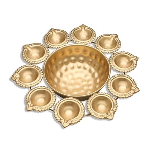 New Arrival 3 Tier Brass Metal Durable Diwali Indoor Use Water Floating Flowers Bowl Factory Price Home Decor - Product Image 3