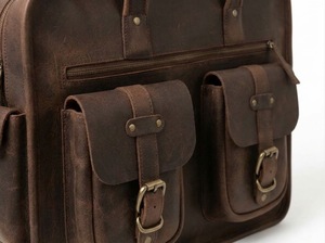 Maletín de cuero genuino Crazy Horse vintage personalizado para hombre, bolso de hombro retro de lujo para negocios, bandolera para portátil, bolso de mano para trabajo. - Product Image 3