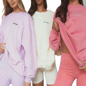 Sweat-shirt personnalisé à col ras du cou pour femmes, sweat-shirt oversize en coton biologique de haute qualité, vêtements de boutique pour femmes en gros - Product Image 2